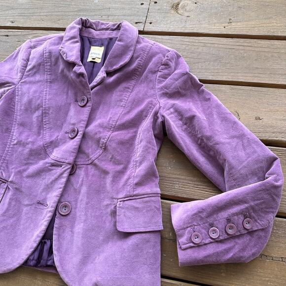 Fossil Vintage Purple Velvet Blazer Jacket - Picture 3 of 3